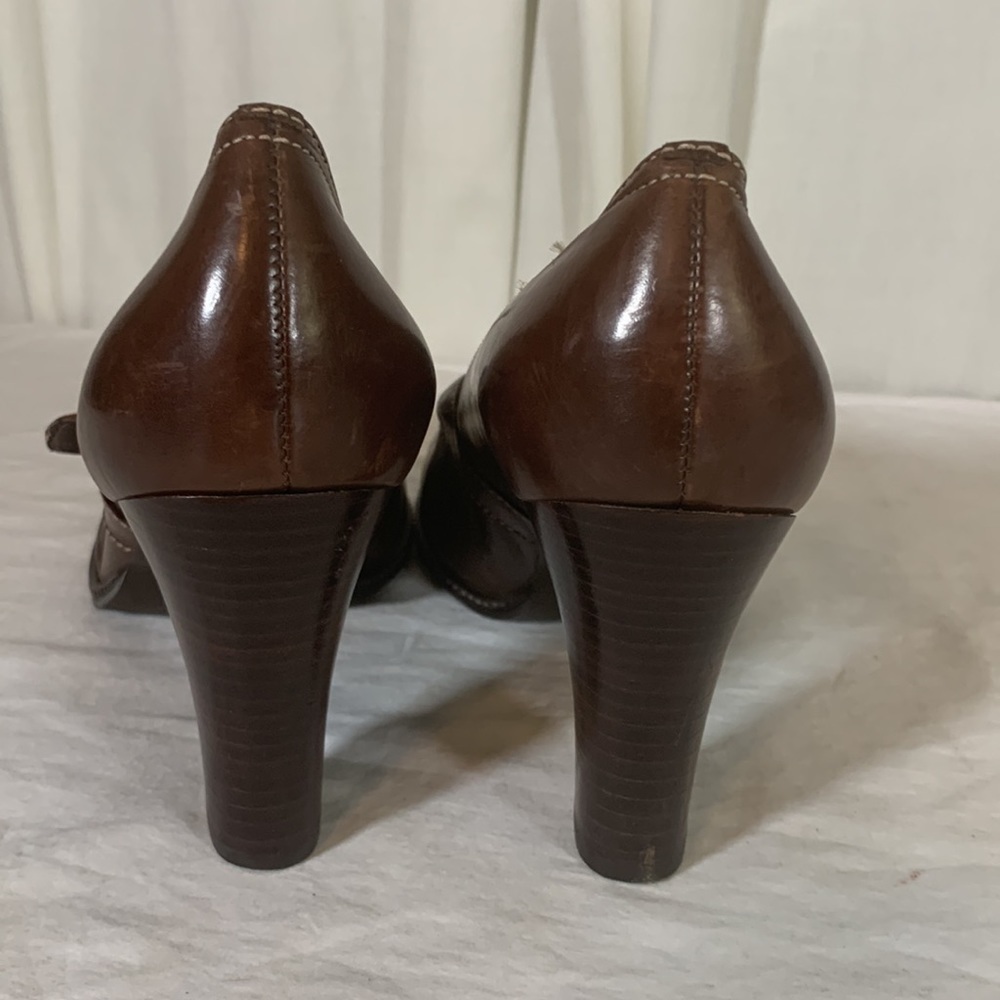 Gianni Bini Brown Mary Jane Style Stacked Wooden Heel, 11B - Picture 5 of 10
